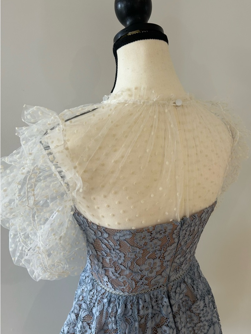 Self Portrait Cord Lace Tiered Skirt Mini Dress Women’s Size 2 - Picture 5 of 7